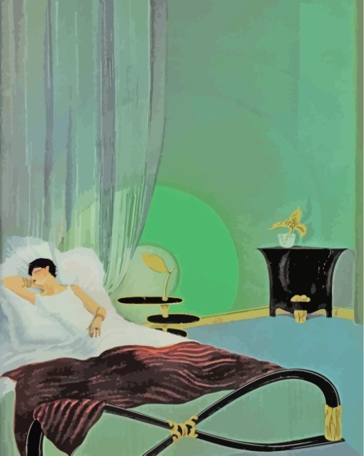 Sleeping Lady In Bedroom paint by numbers