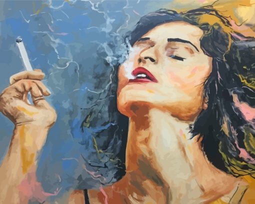 Smoking Woman Art paint by numbers