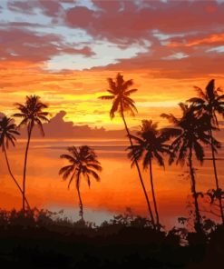 Sunset In Fiji Island paint by numbers
