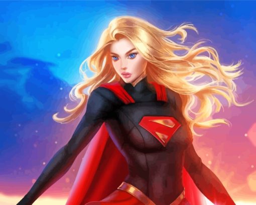 Supergirl Art Hero paint by numbers