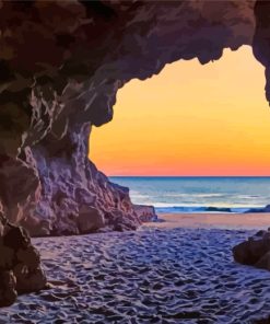 Sunset Beach Cave paint by numbers