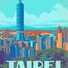 Taipei Taiwan Poster paint by numbers