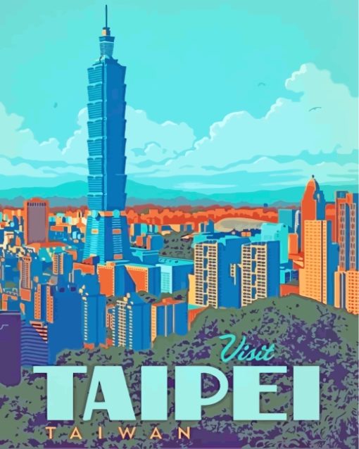 Taipei Taiwan Poster paint by numbers
