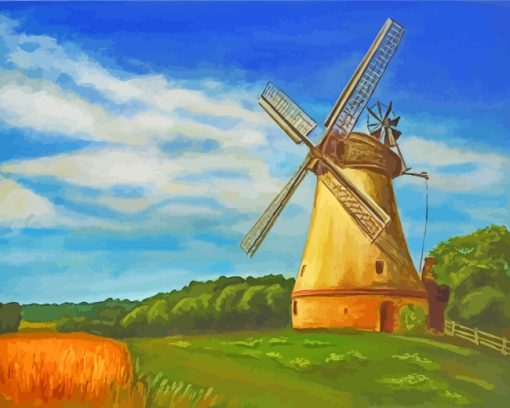 The Old Windmill paint by numbers