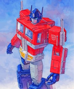 Transformers Optimus Prime Robot paint by numbers