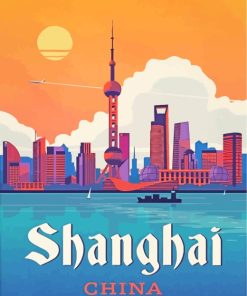 Tavel Poster Shanghai China paint by numbers
