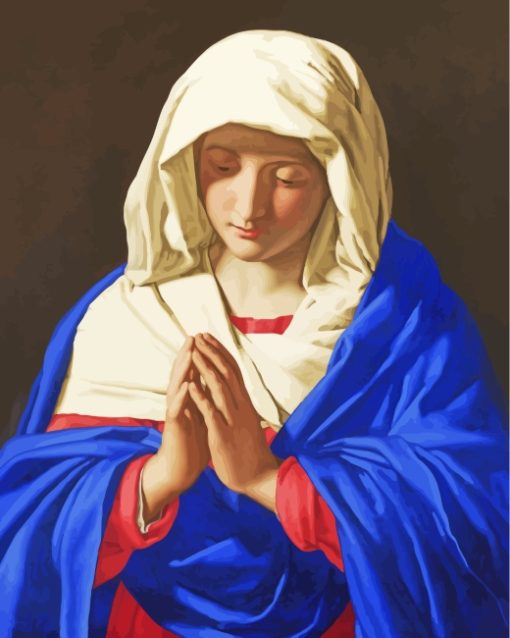 Virgin Mary In Prayer paint by numbers