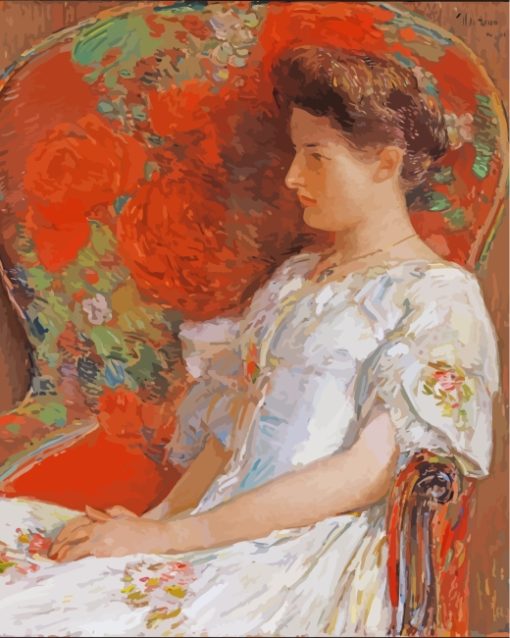 Victorian Girl On Chair paint by numbers