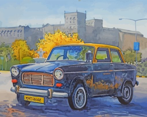 Vintage Taxi paint by numbers