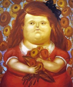 Woman With Flowers Fernando Botero paint by numbers