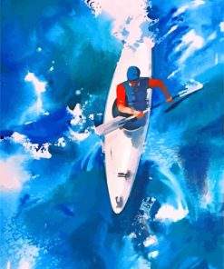 Abstract Man Kayaks paint by numbers