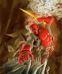 Aesthetic Hellboy paint by numbers