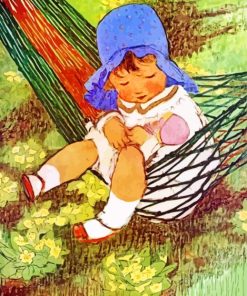 Baby Girl In Hammock paint by numbers
