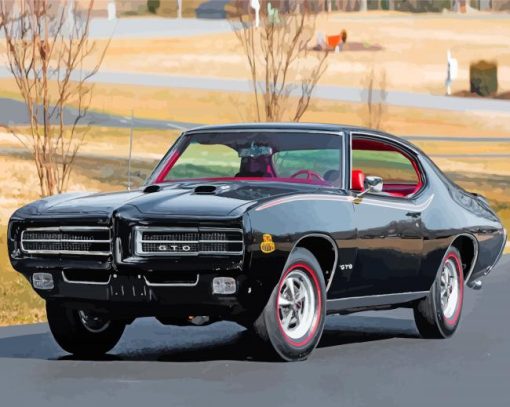 Black GTO Car paint by numbers