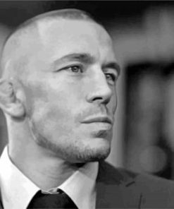 Black And White Georges St Pierre paint by numbers