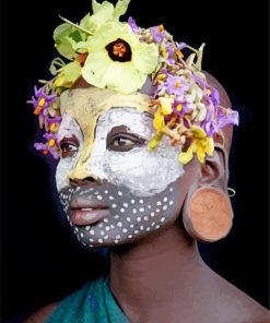 Black Woman With Headdress paint by numbers
