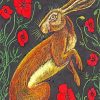 Brown Hares Boxing paint by numbers