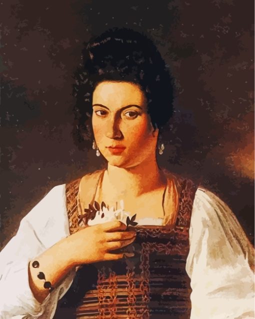 Caravaggio Portrait Of a Courtesan paint by numbers
