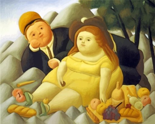 Picnic In The Mountains Fernando Botero paint by numbers