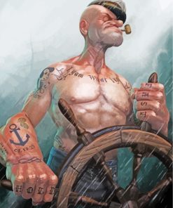 Popeye Sailor paint by numbers
