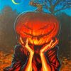 Pumpkin Jack O Lantern Illustration Art paid by numbers