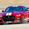 Red Ford Mustang Gt500 paint by numbers