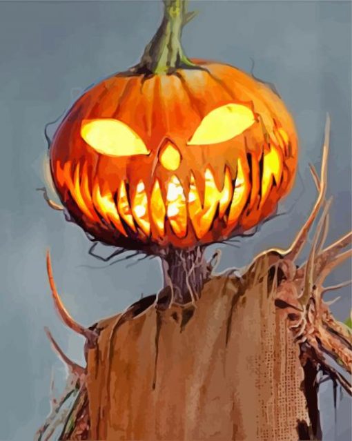 Scary Pumpkin paint by numbers