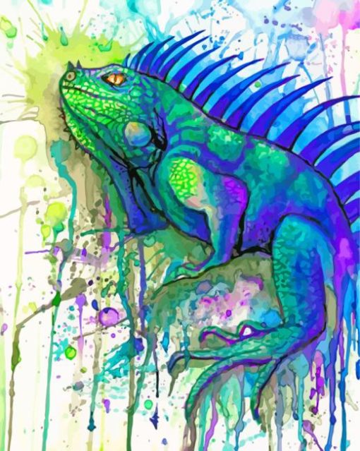 Splatter Iguana paint by numbers