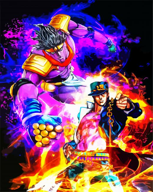 Star platinum And Jotaro Kujo - Paint By Number - Paint by Numbers for Sale
