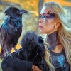 Viking Woman And The Crow paint by numbers