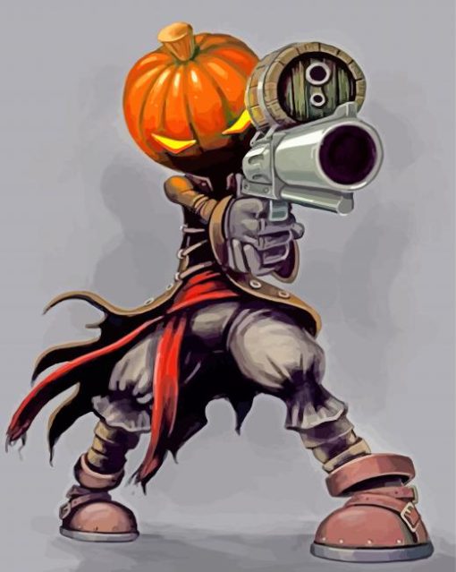 Warrior Jack O Lantern paint by numbers