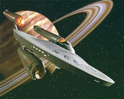 Starship NCC 1701 Star Trekc paint by numbers