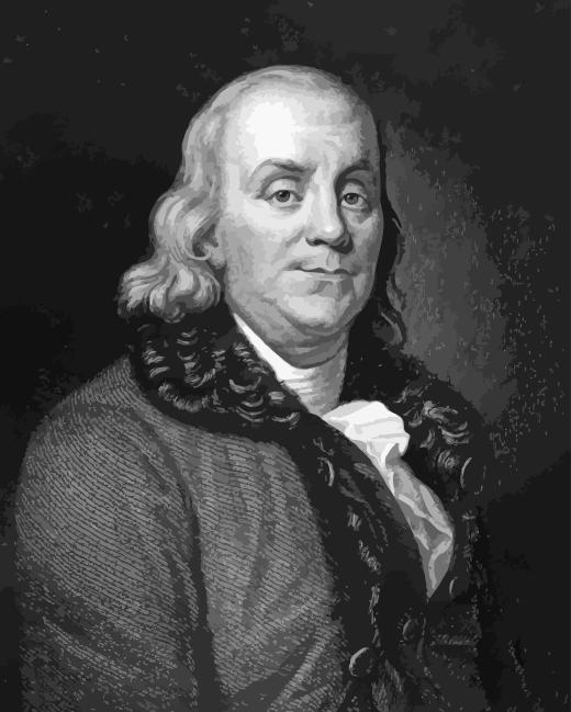 Black And White Ben Franklin Paint By Numbers