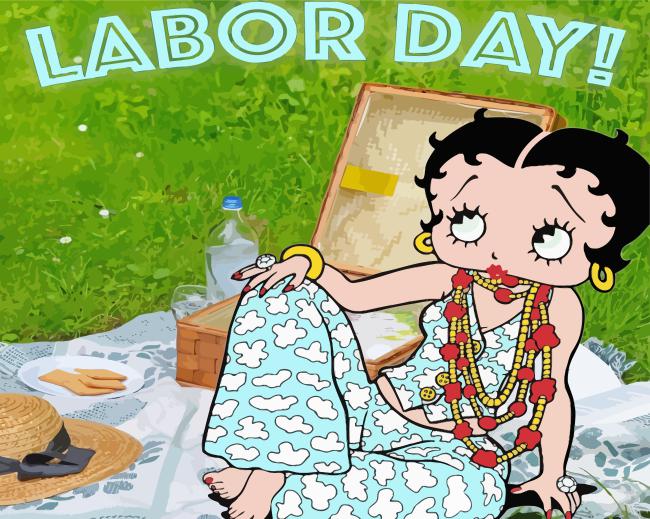 Betty Boop Labor Day Paint By Numbers