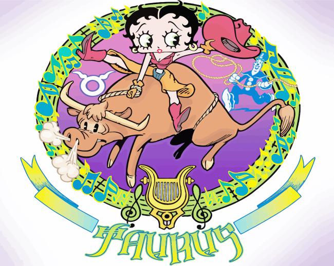 Taurus Betty Boop Paint By Numbers